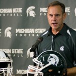 Michigan State football coach Mark Dantonio.  Dantonio led the way from the press box for the 2nd week in a row as Michigan State knocked off Illinois 26-6 on Saturday. Photo courtesy of flickr.com